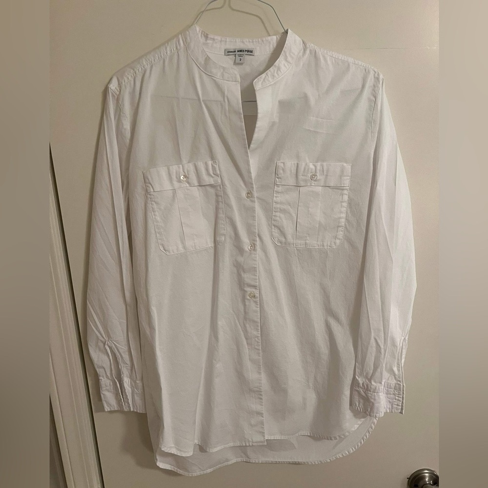 Standard James Perse white button front blouse, size 2 (equates to a 4/6)